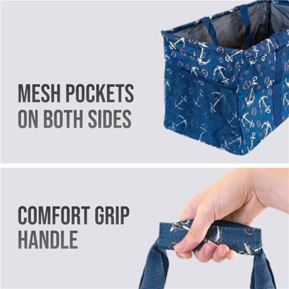 Extra Large Utility Tote Bag-Oversized Collapsible Reusable Wire Frame Rectangle - Picture 7 of 8